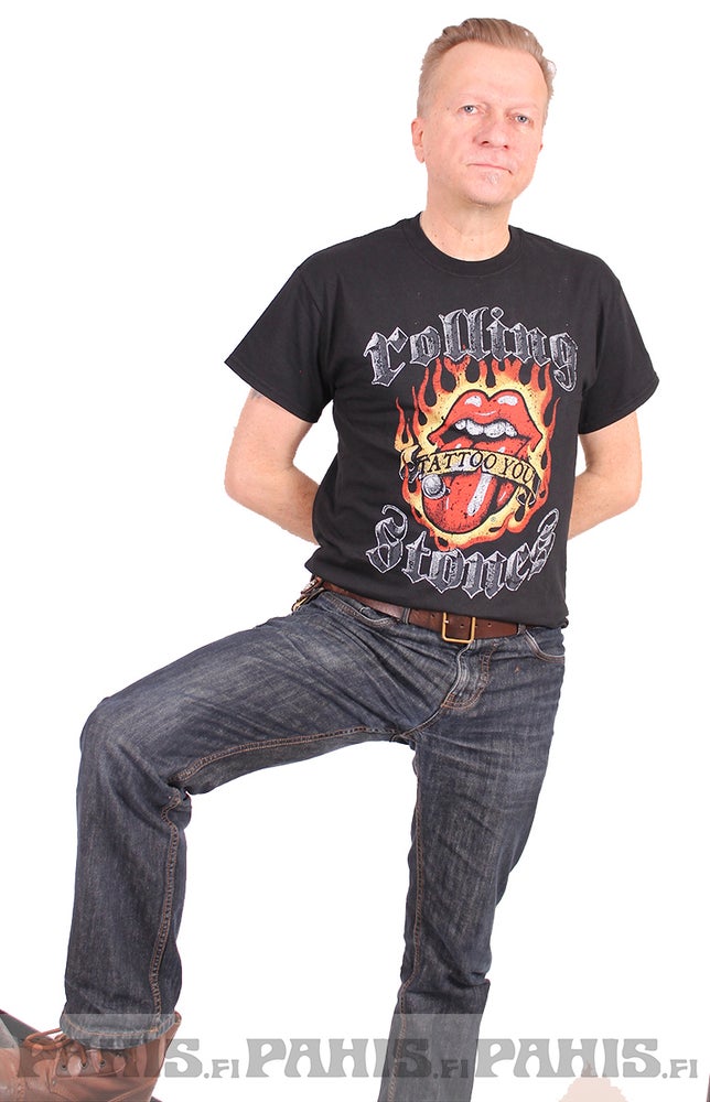 The Rolling Stones flaming tattoo tongue - T-paita