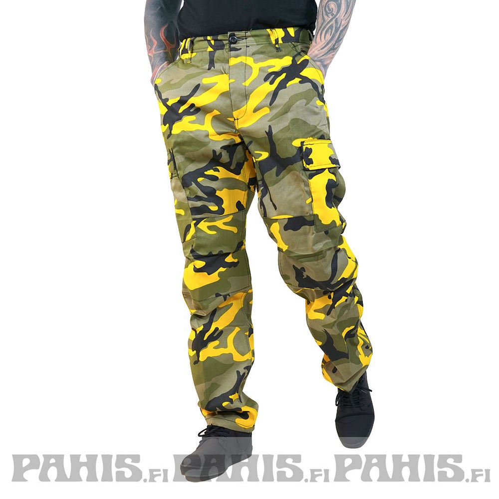 Rothco Color Camo BDU - Reisitaskuhousut, stinger yellow