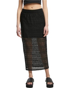 Urban Classics Ladies Stretch Crochet Lace Midi Skirt