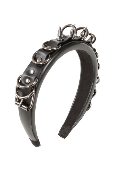 Musta hiuspanta piikeill&auml; ja renkailla