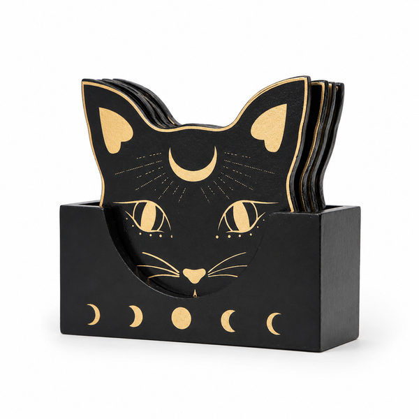 Mystic Mog Cat Face lasinaluset 4kpl