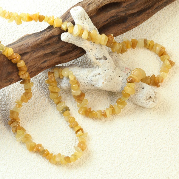 Keltainen jade sirukivikaulakoru