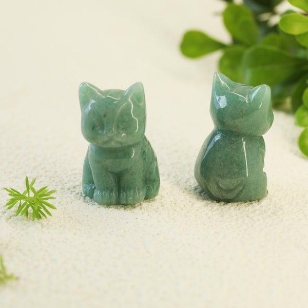 Mini kissa vihre&auml; aventuriini 3 x 2 cm