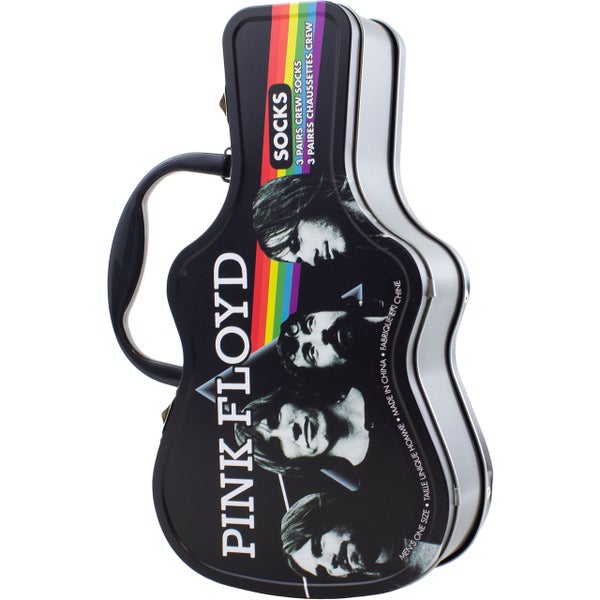 Metallinen kitaraboksi Pink Floyd kuvituksella