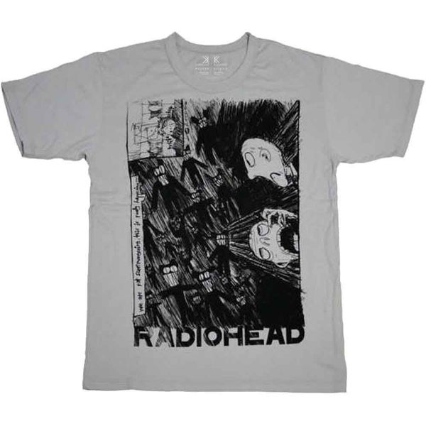 Radiohead Scribble -t-paita harmaana.