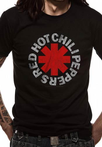 B&auml;ndipaidat Red Hot Chili Peppers Distressed Asterisk - T-paita